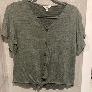 Tie up army green shirt